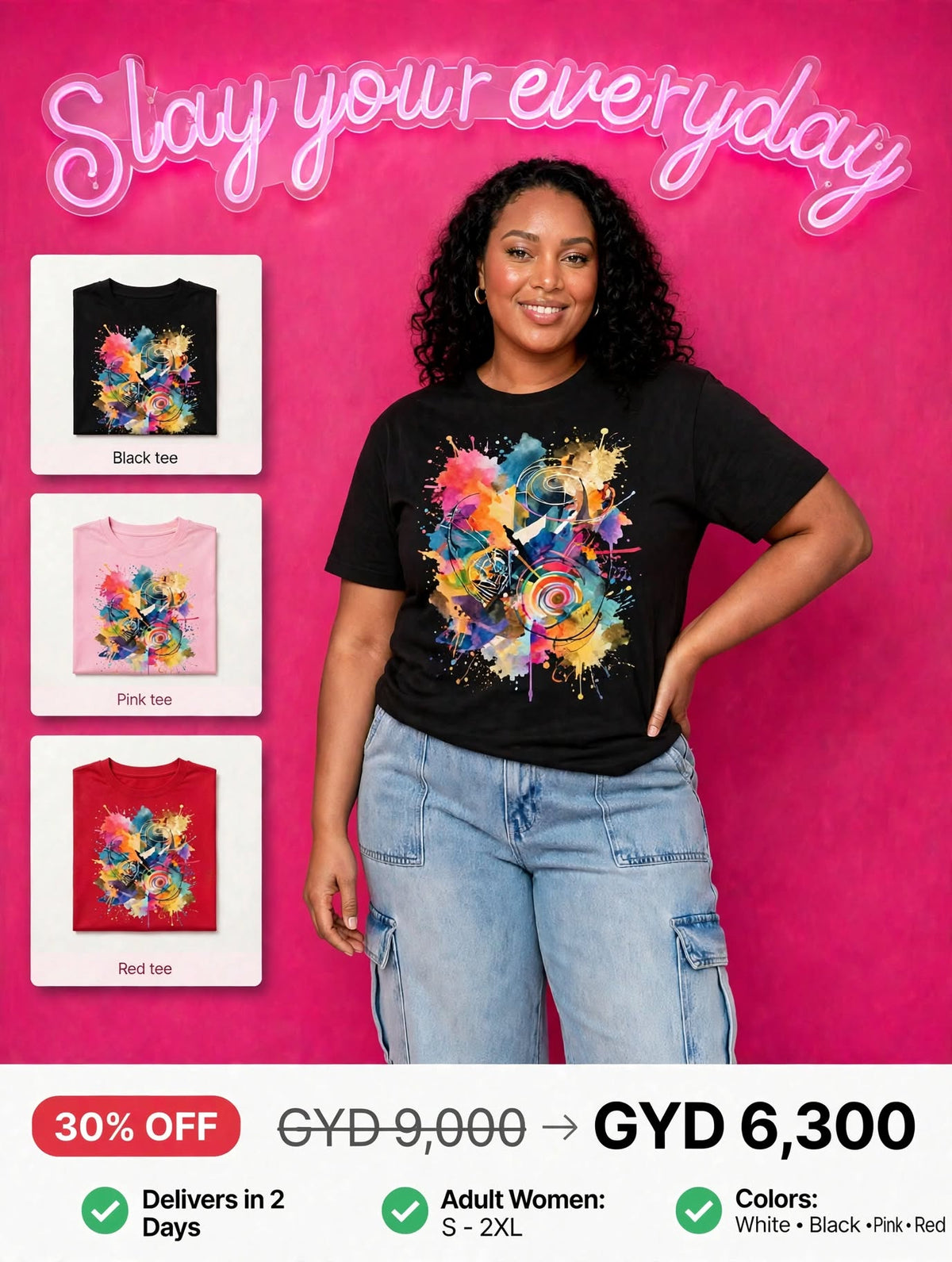 Printed Colorful Art Tee
