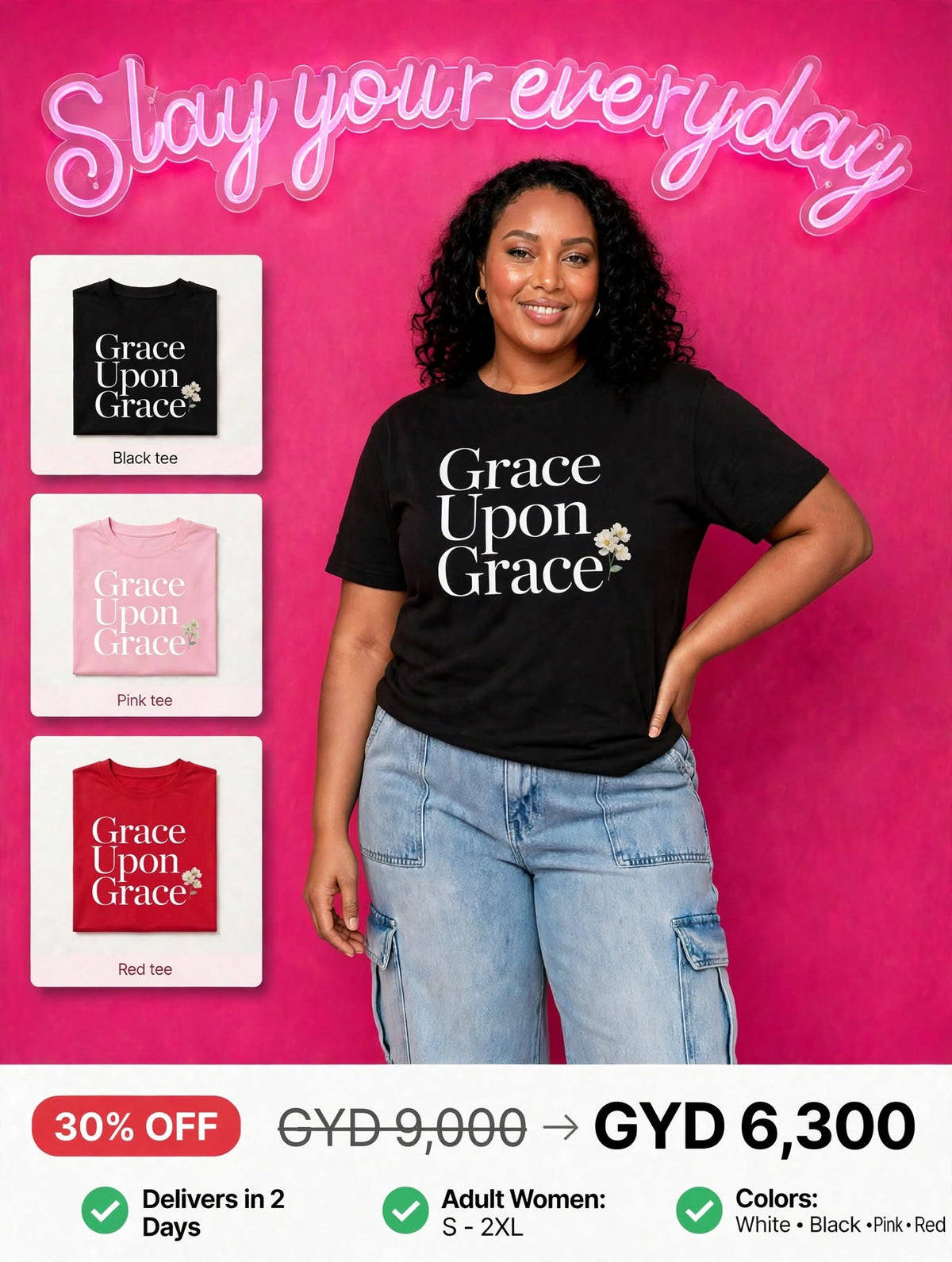 Printed Grace Upon Grace Tee