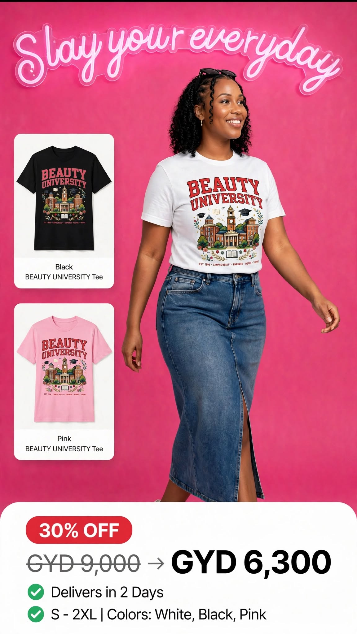 Printed Beauty University Tee
