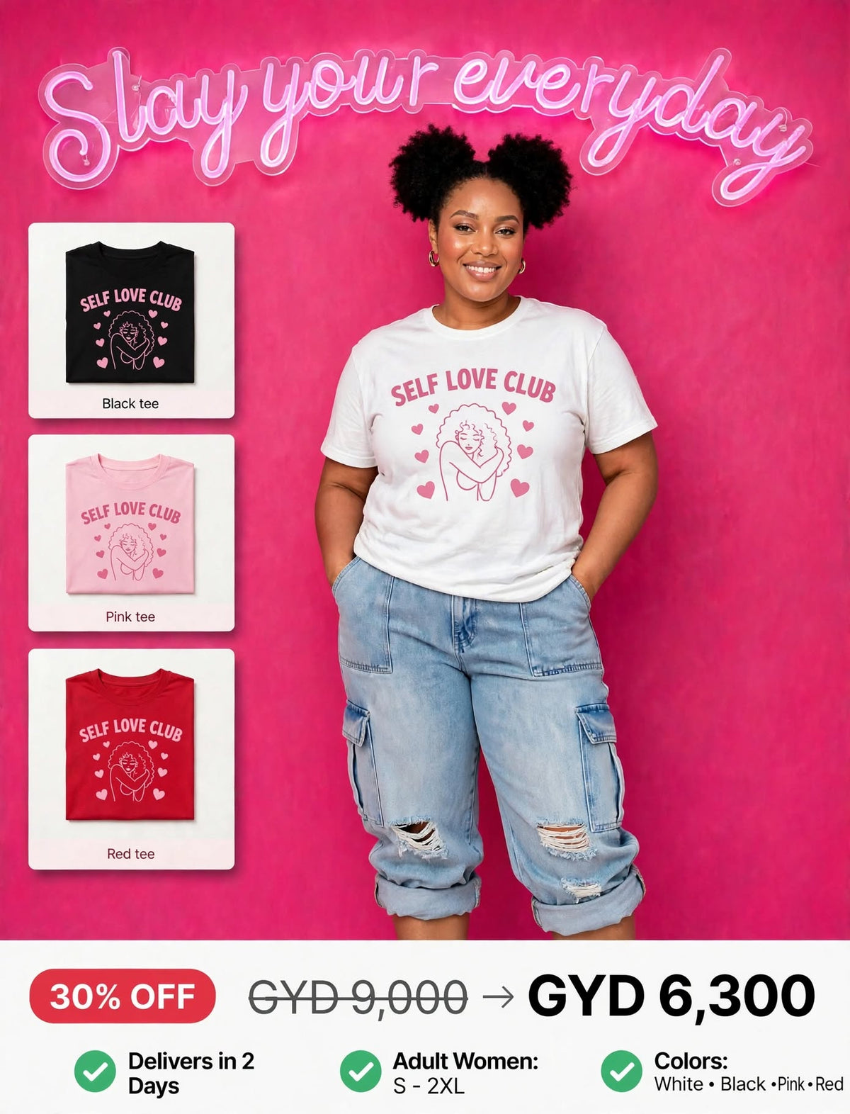 Printed Self Love Club Tee