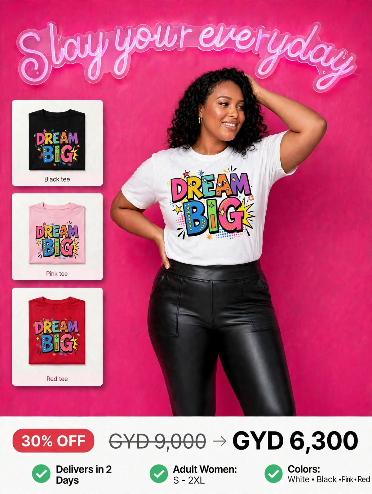 Printed Dream Big Tee