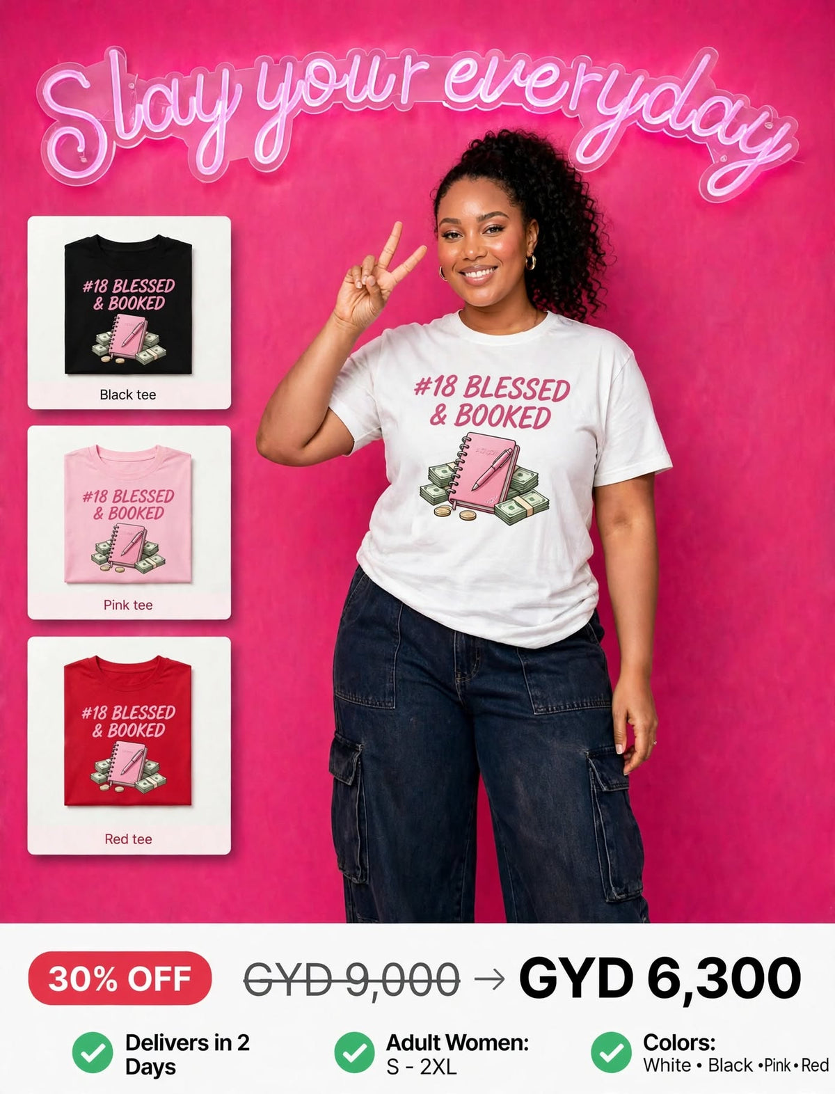 Printed Blessed Booked Tee