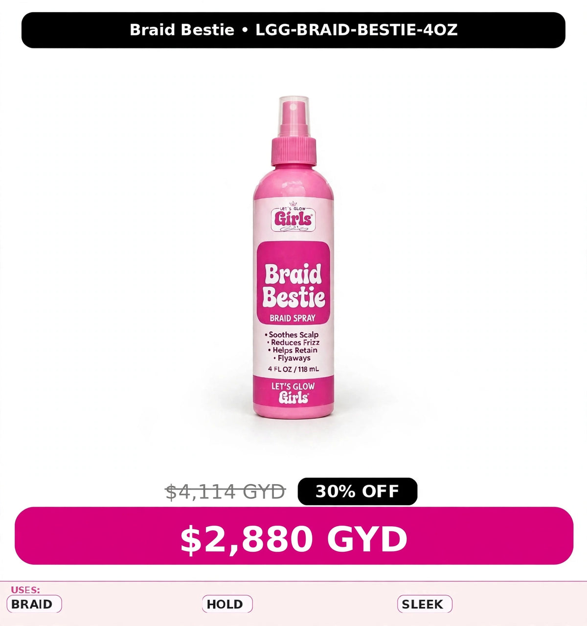 LGG Braid Bestie Braid Spray