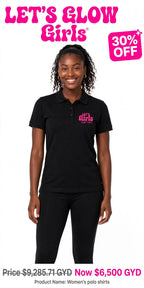 Lets Glow Girls Initials Women's Polo Tshirts (Left Print)