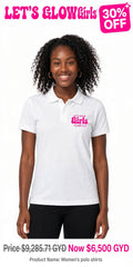 Lets Glow Girls Initials Women's Polo Tshirts (Left Print)