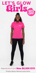Lets Glow Girls Initials Women's Polo Tshirts (Left Print)