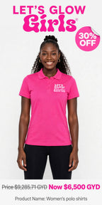 Lets Glow Girls Initials Women's Polo Tshirts (Left Print)