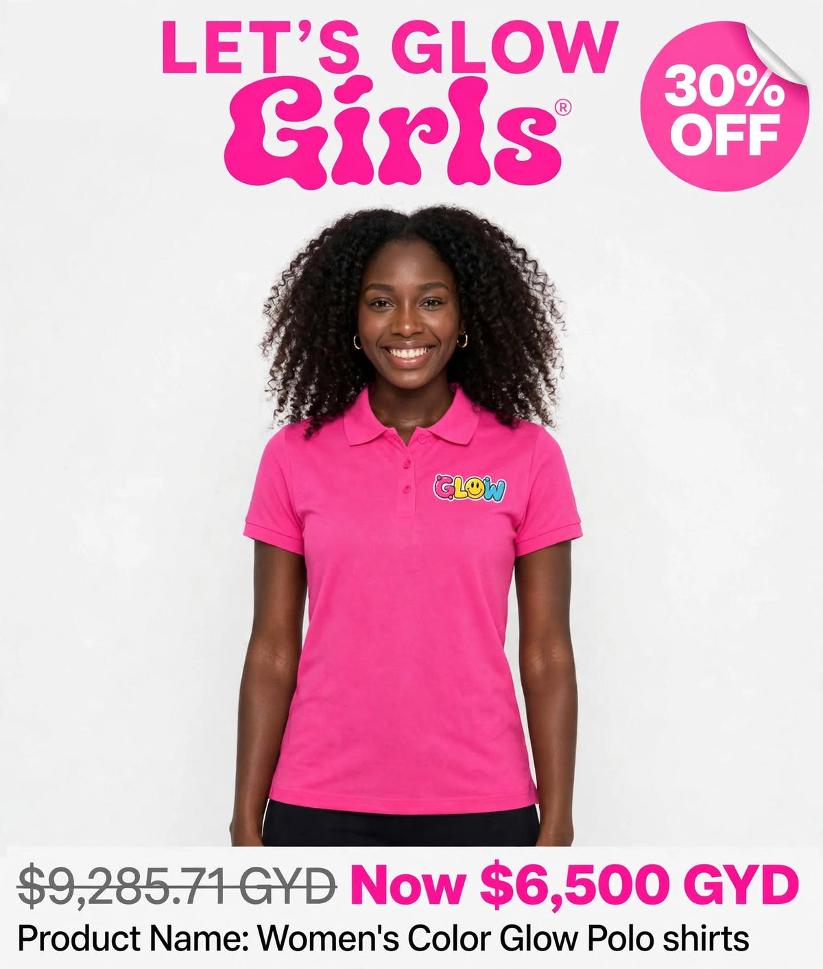 Glow Women's Polo Tshirts (Left chest)