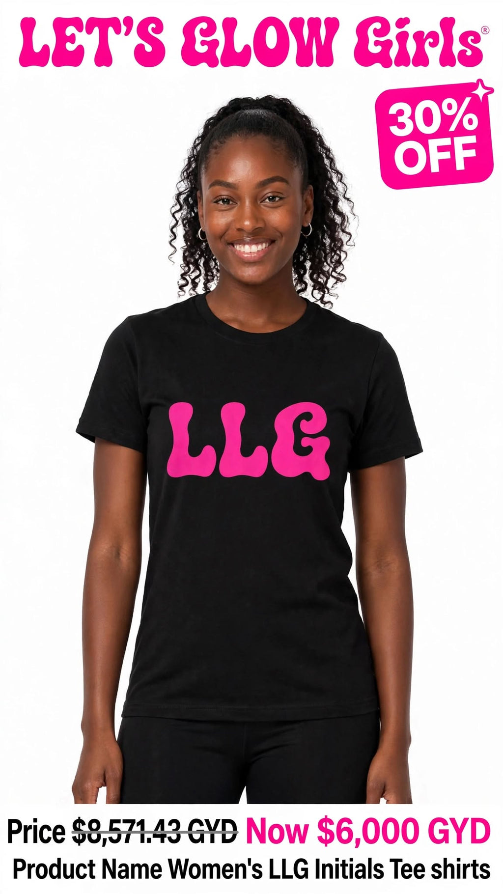 LGG Initials Women's  Printed Tshirts (full print)