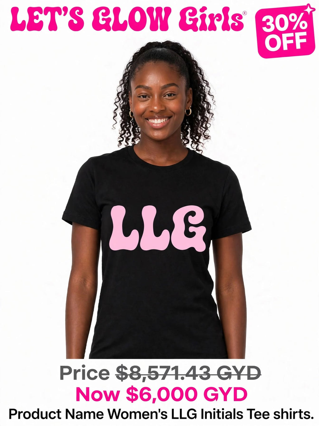 LGG Initials Women's  Printed Tshirts (full print).