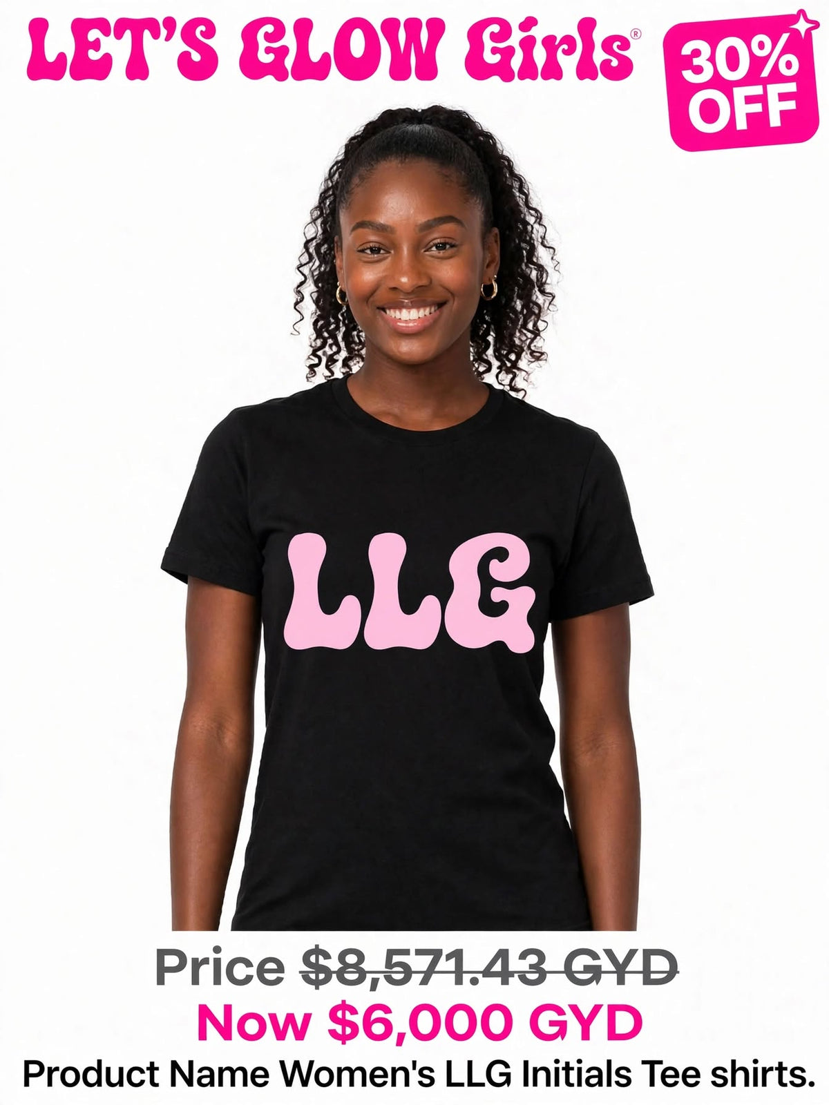 LGG Initials Women's  Printed Tshirts (full print).