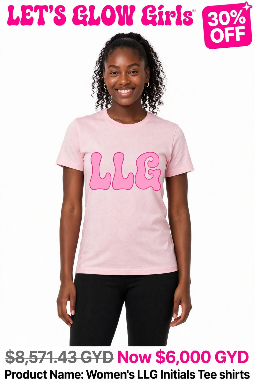 LGG Initials Women's  Printed Tshirts (full print).