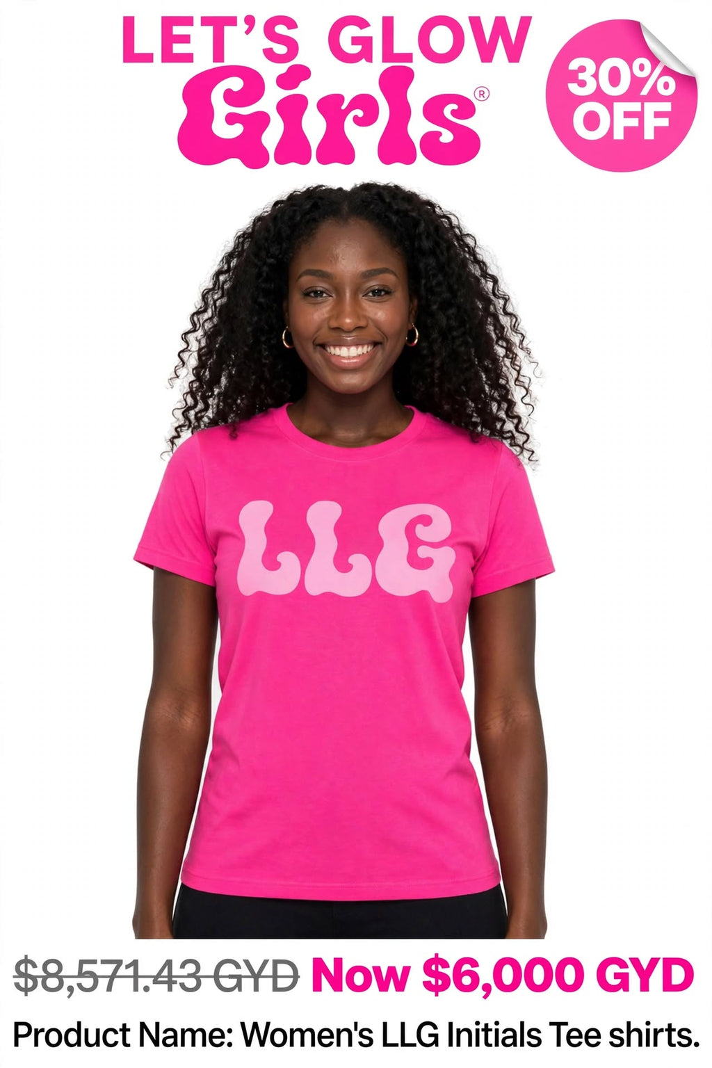 LGG Initials Women's  Printed Tshirts (full print)