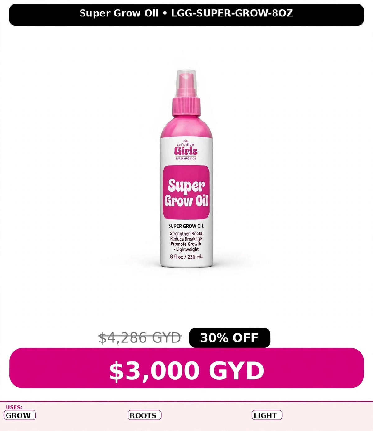 LGG super-grow hair oil-8oz