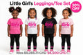 LGG Little Girls Black Leggings/ Tees Set