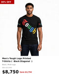 Tough Men's Large Diagonal Printed Tshirt