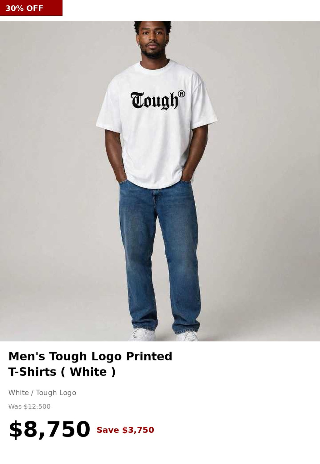 Tough Men's Small logo Printed Tshirt