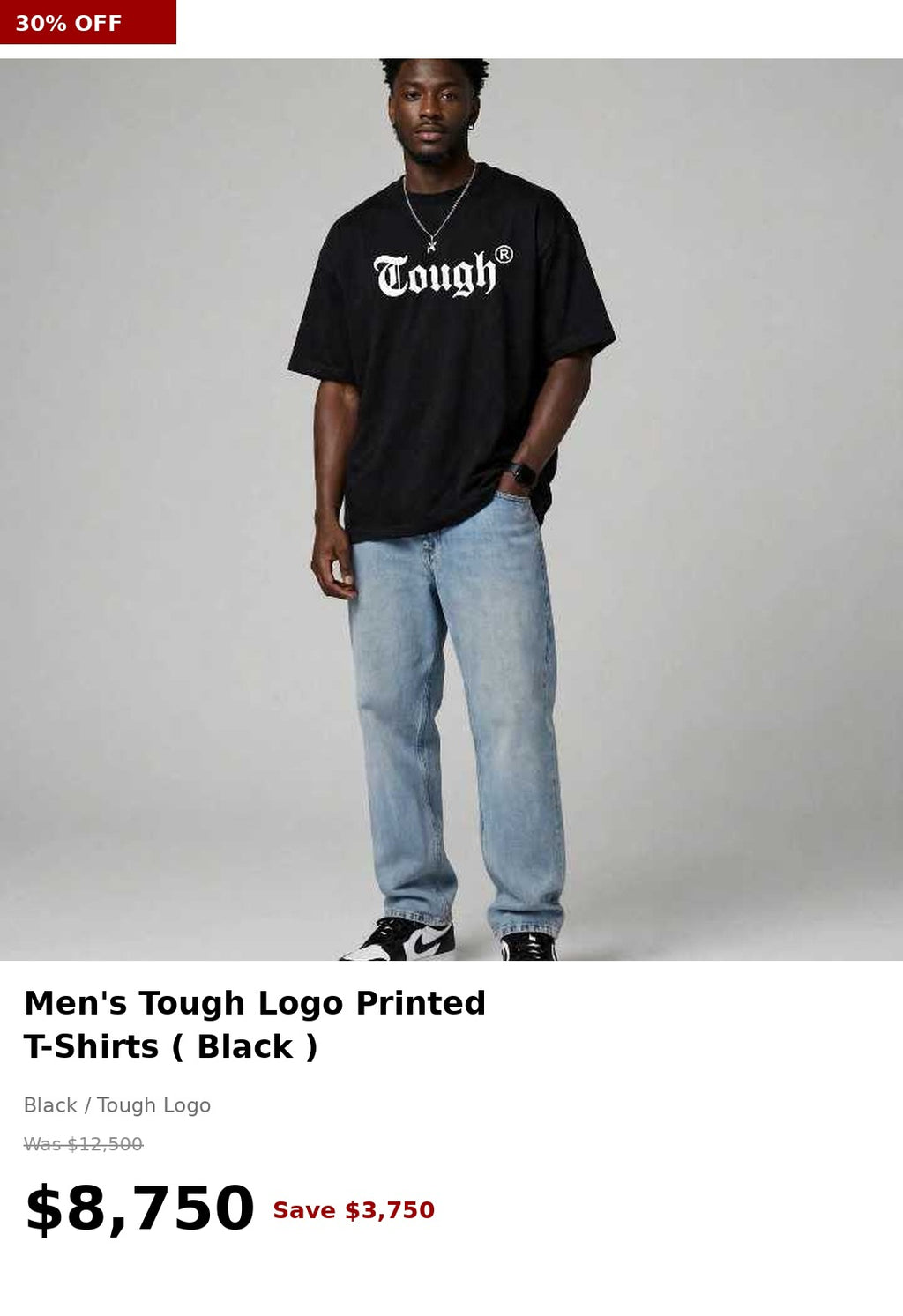 Tough Men's Small logo Printed Tshirt