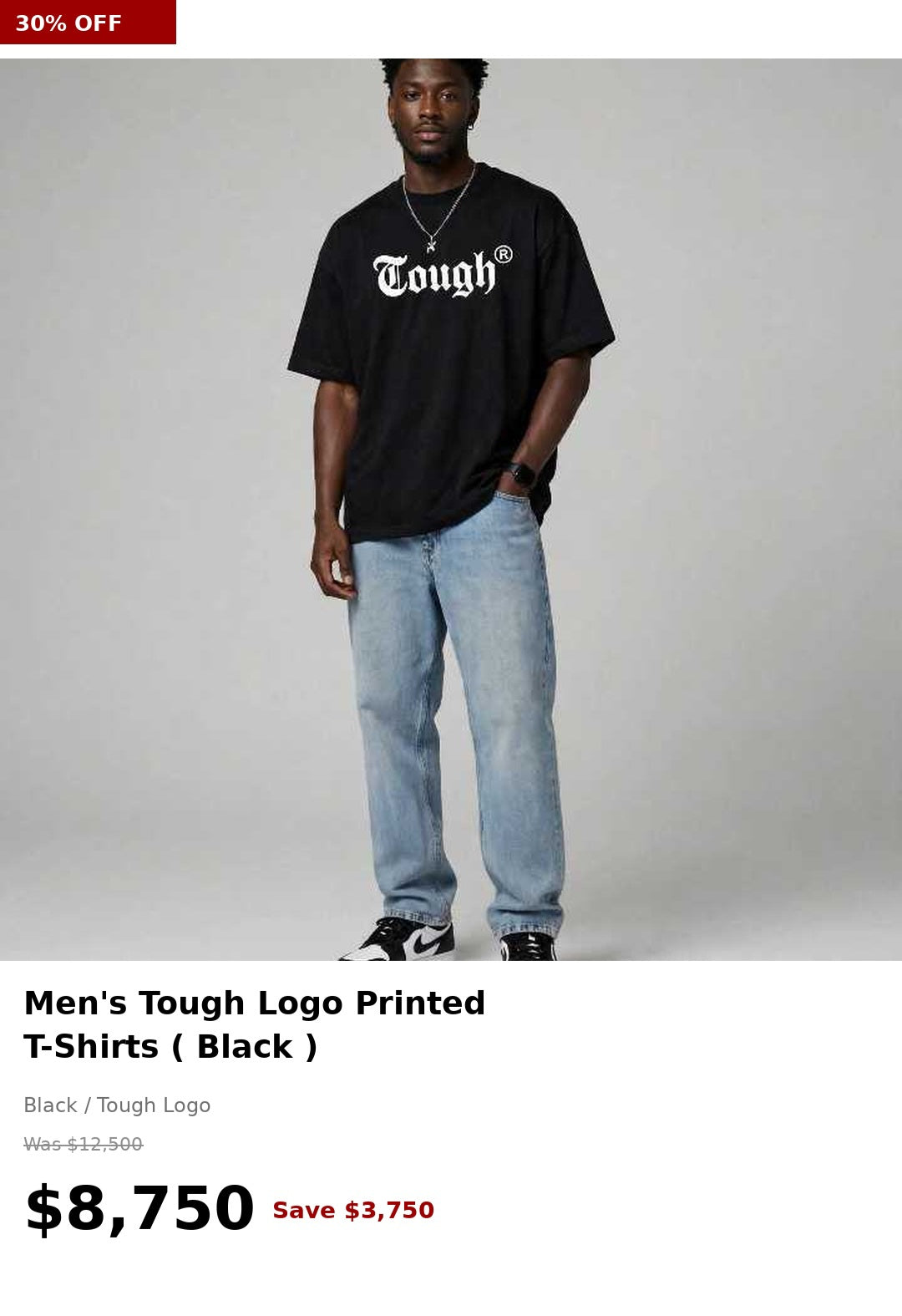 Tough Men's Small logo Printed Tshirt