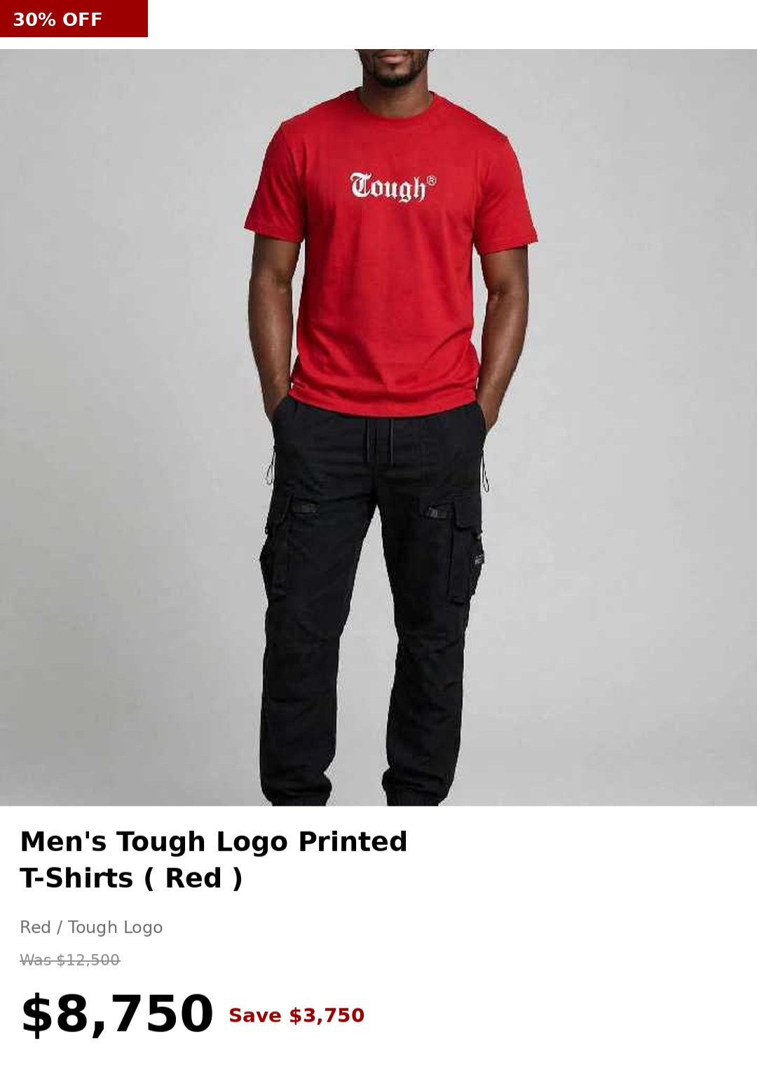 Tough Men's Small logo Printed Tshirt