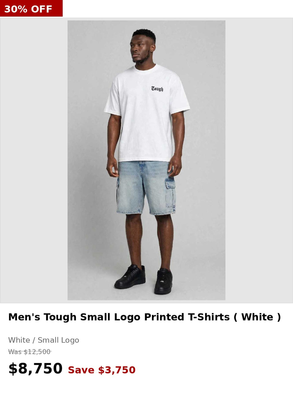 Tough Men's mini logo Printed Tshirt