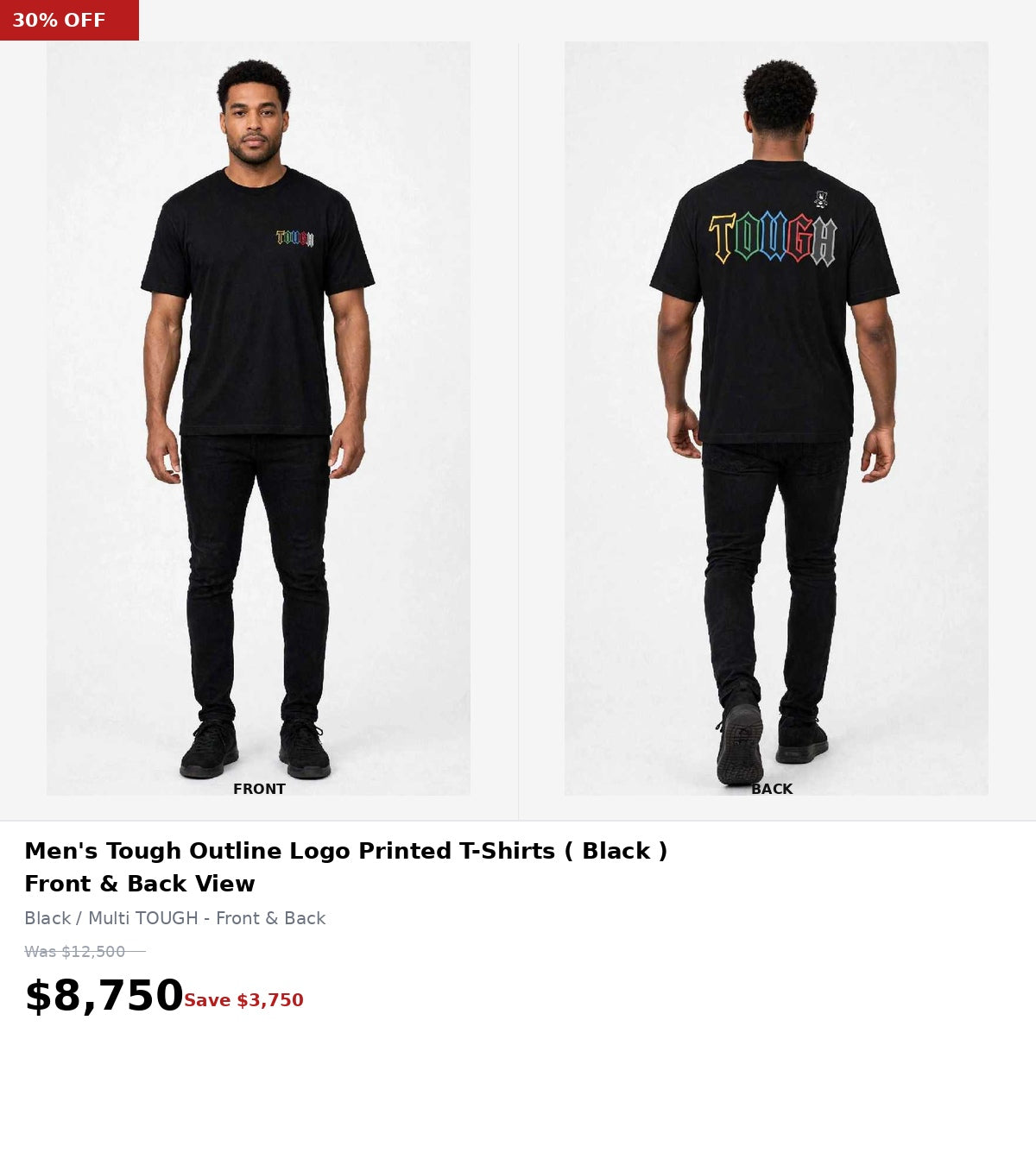 Tough Frint/back print logo Tshirt
