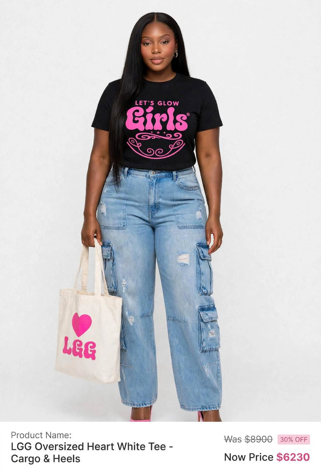 Lets Glow Girls logo Tshirts