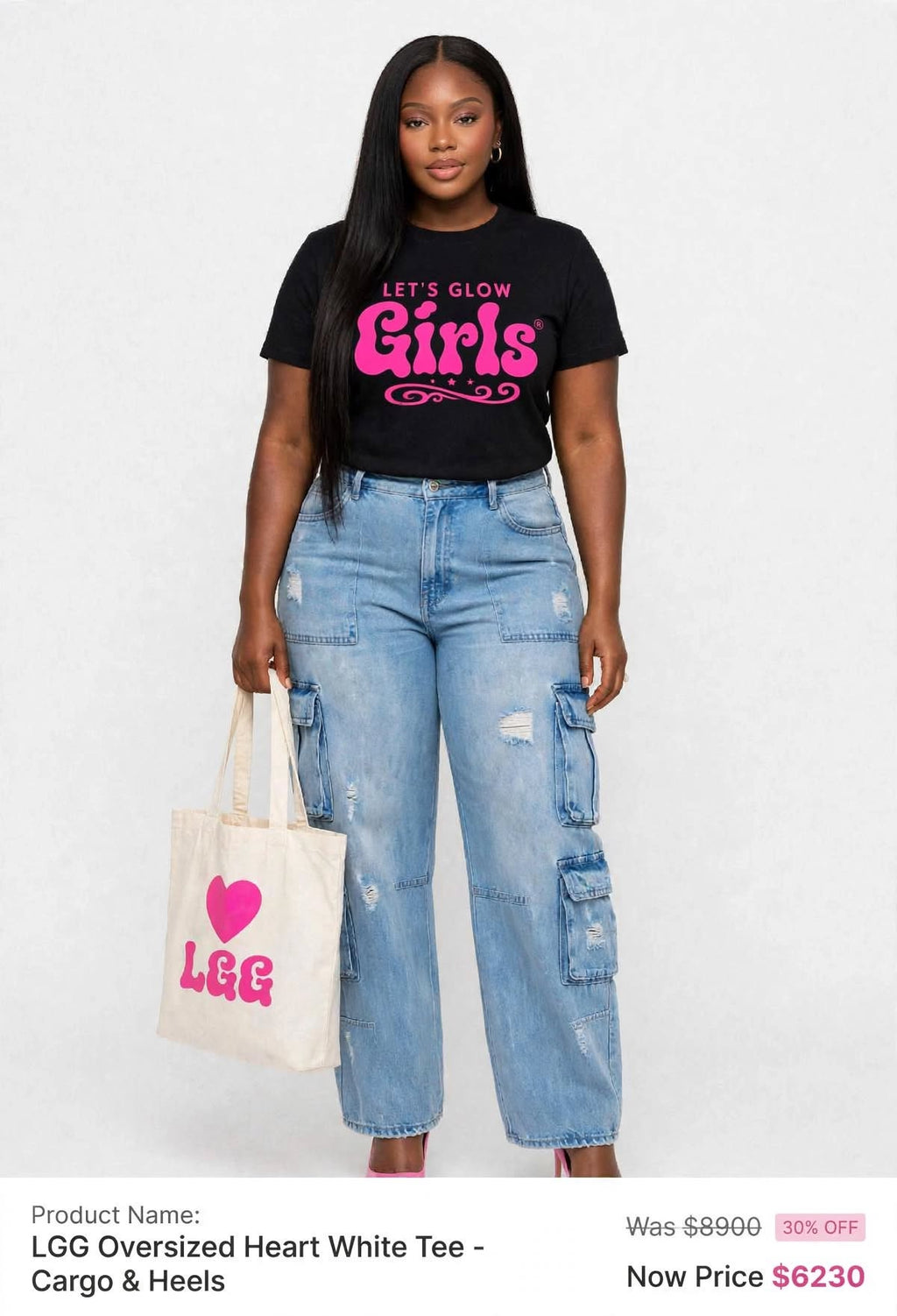 Lets Glow Girls logo Tshirts