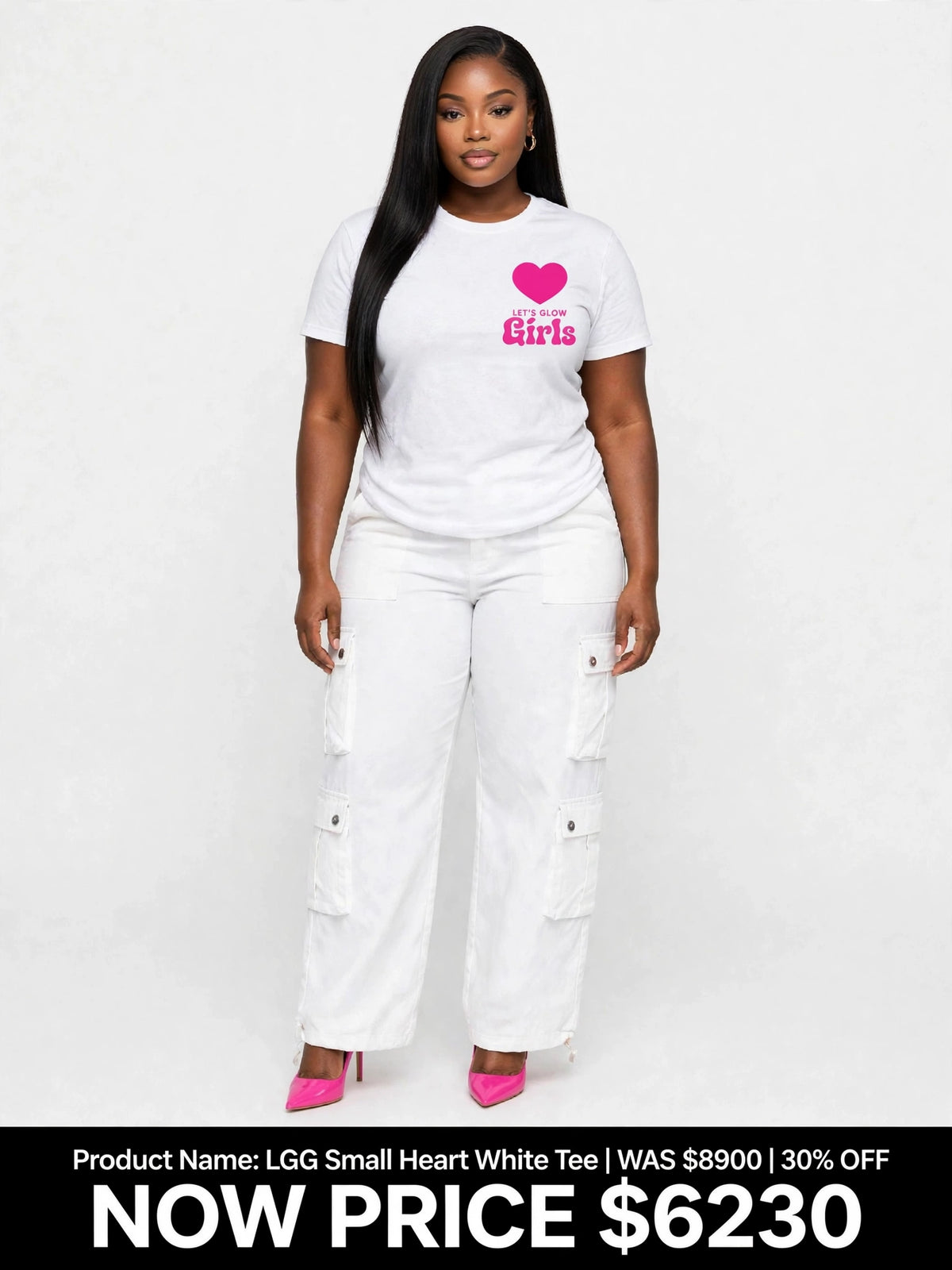 Heart left chest printed tshirt