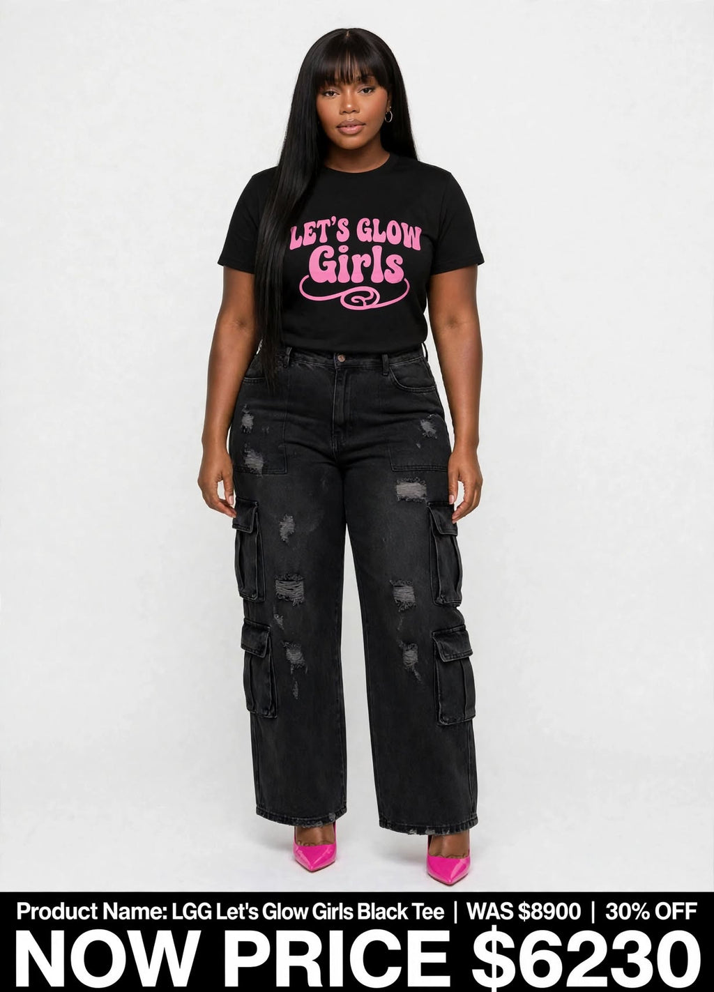 Lets Glow Girls logo Tshirts