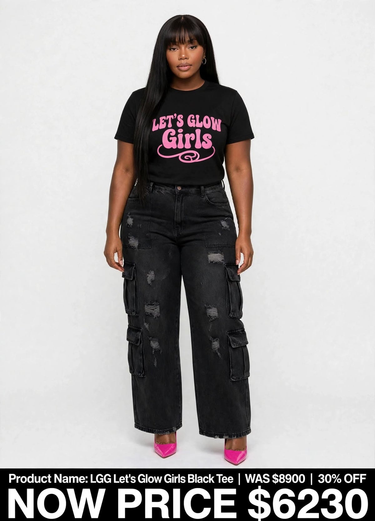 Lets Glow Girls logo Tshirts