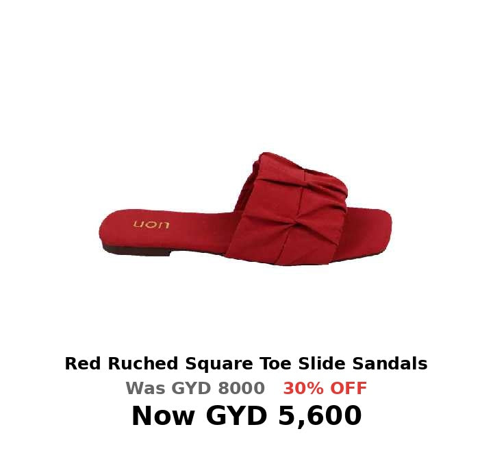 Rushed square toe flat sandal