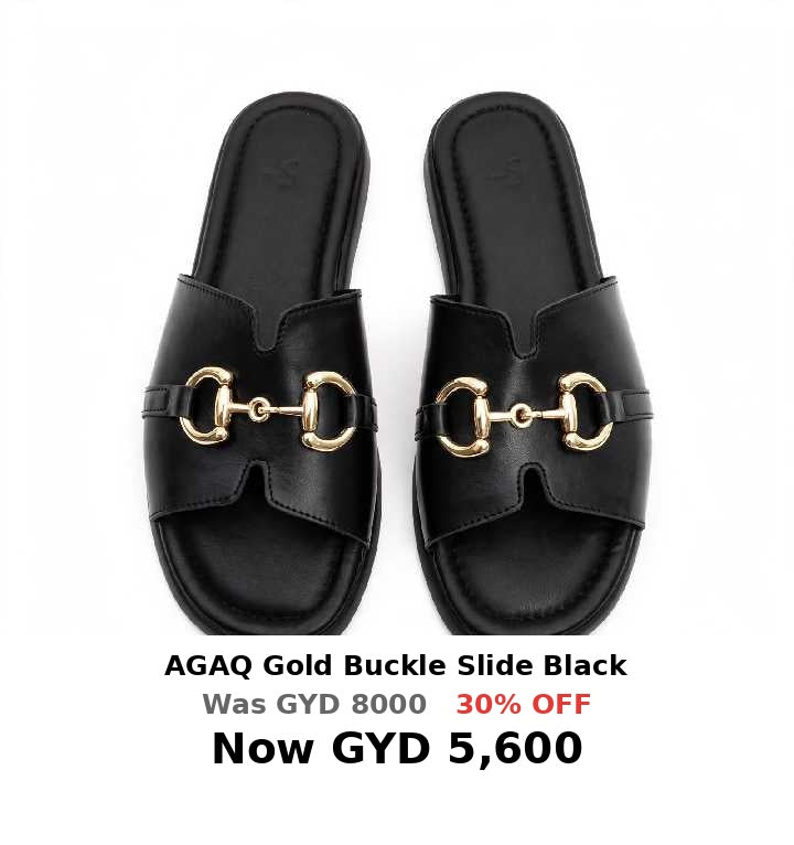 Gold buckle womens slide