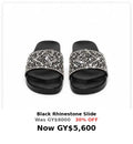 Black rhinostones  womens slide
