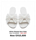 White big  bow square toe womens sandal