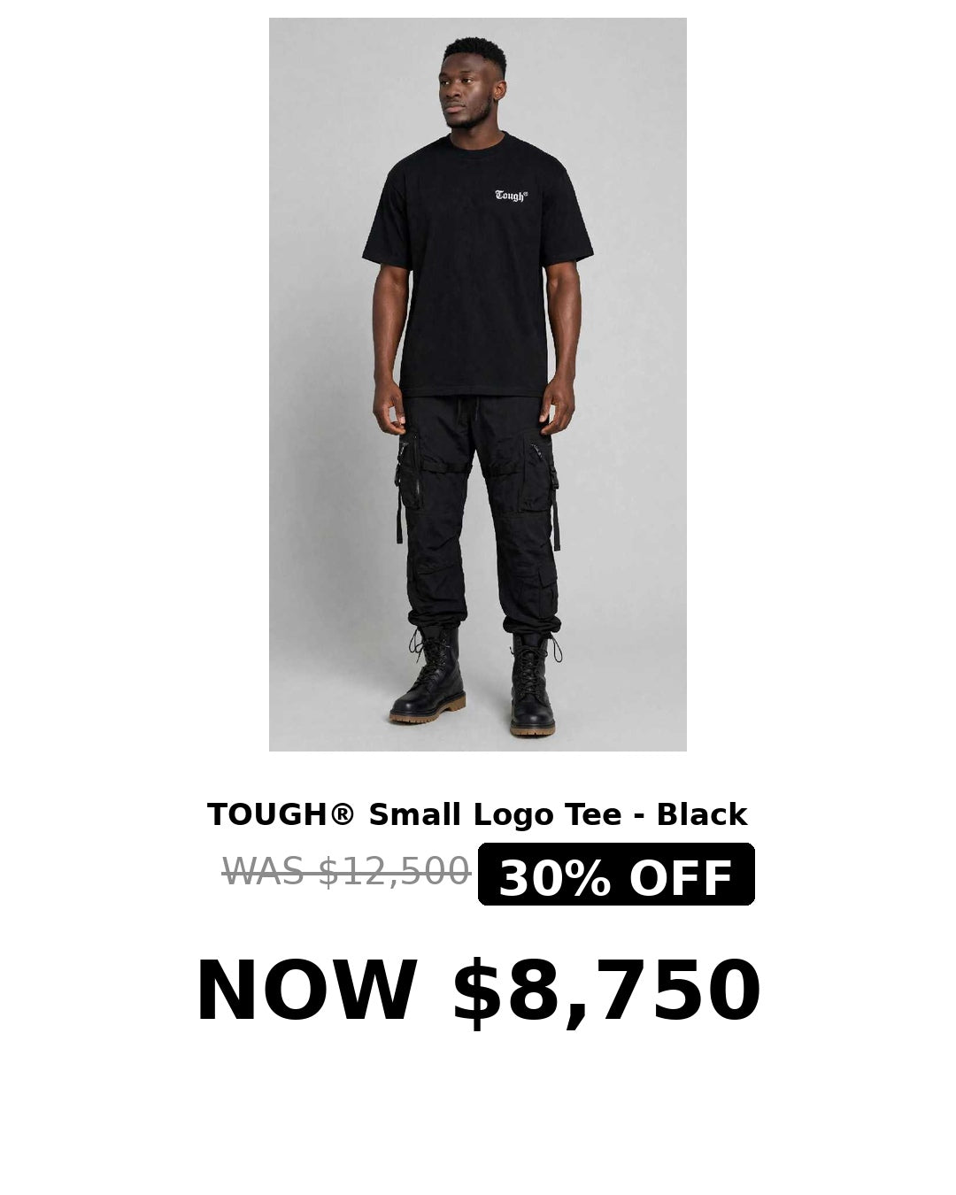 Tough word mini logo tshirt