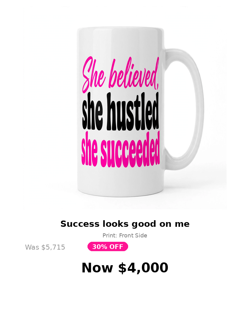 Pink quoted Girl Success mug collection