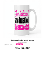 Pink quoted Girl Success mug collection
