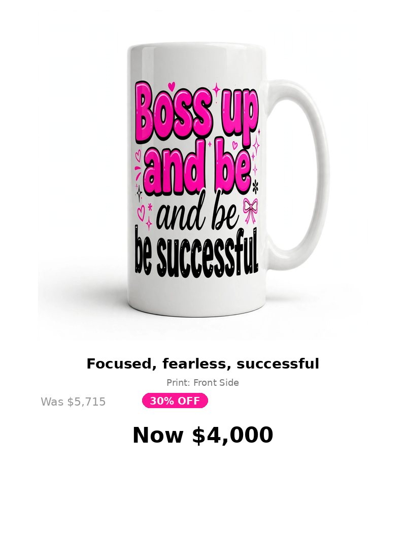 Pink quoted Girl Success mug collection
