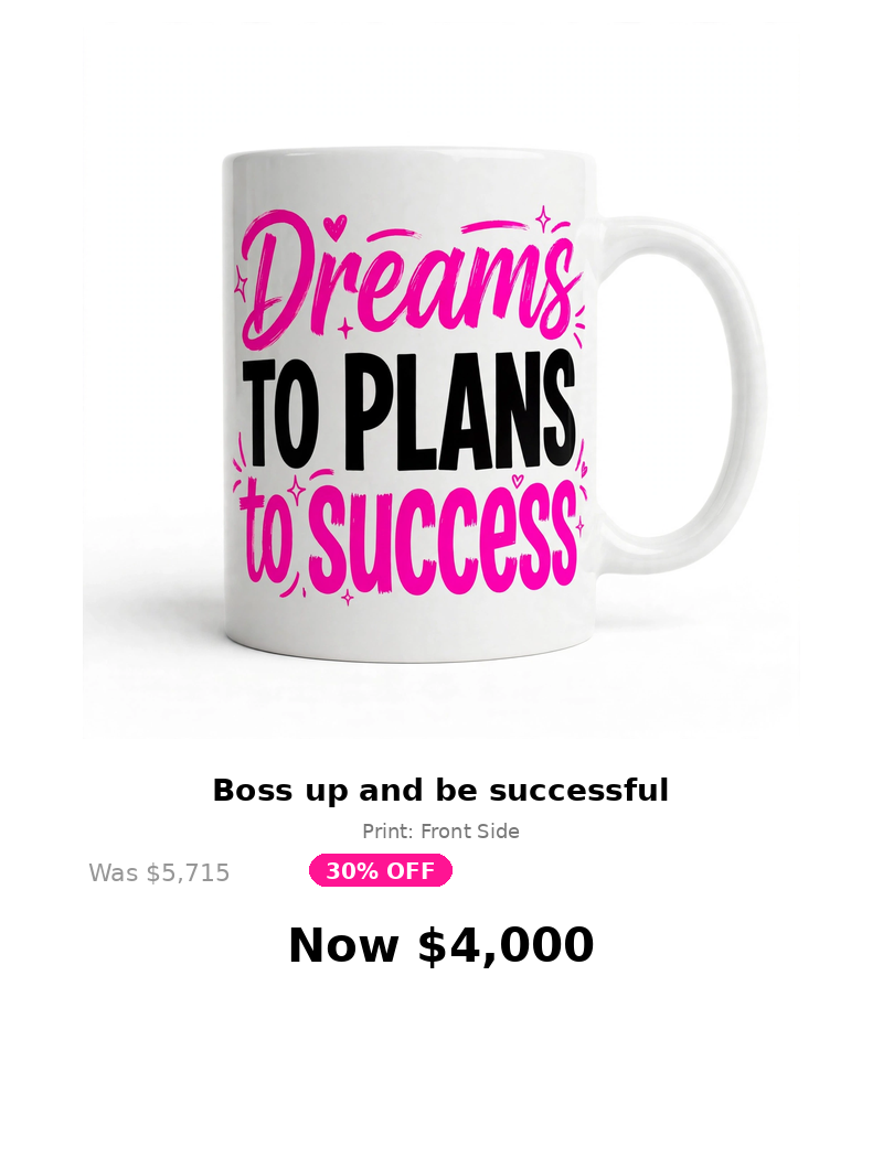 Pink quoted Girl Success mug collection