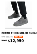 Mens Tough luxury thick sole sneaker