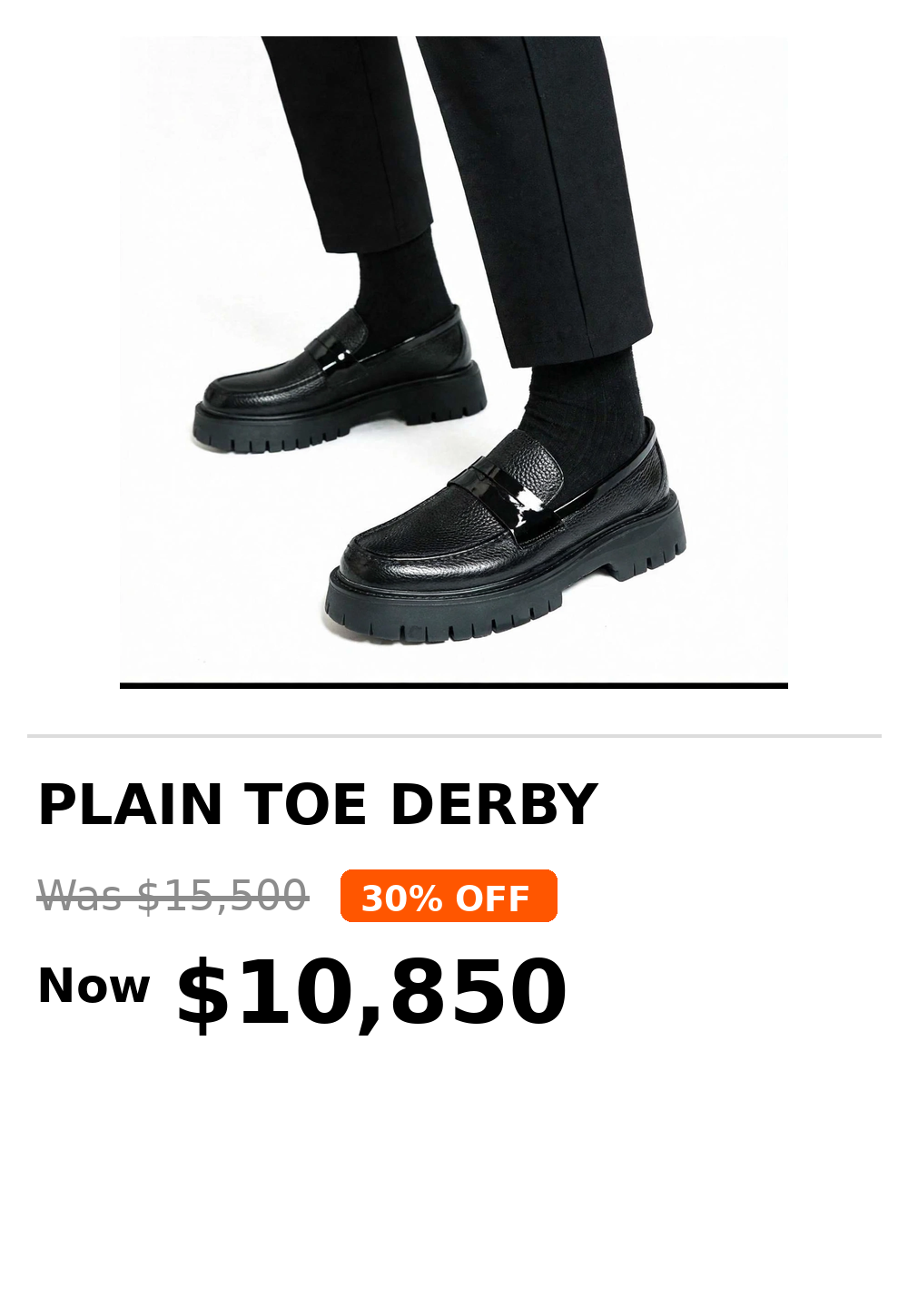 Mens Tough luxury style plain toe derby