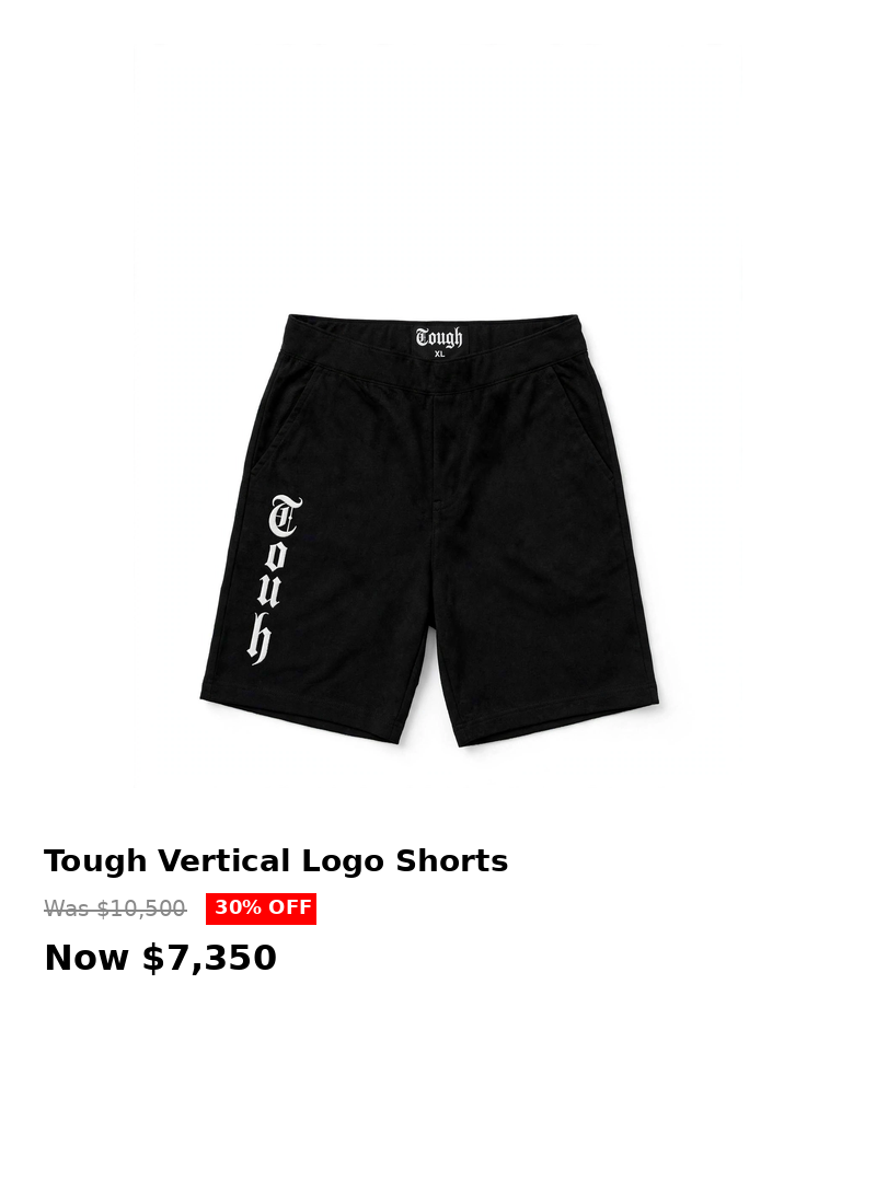 Tough vertical rightside logo shorts