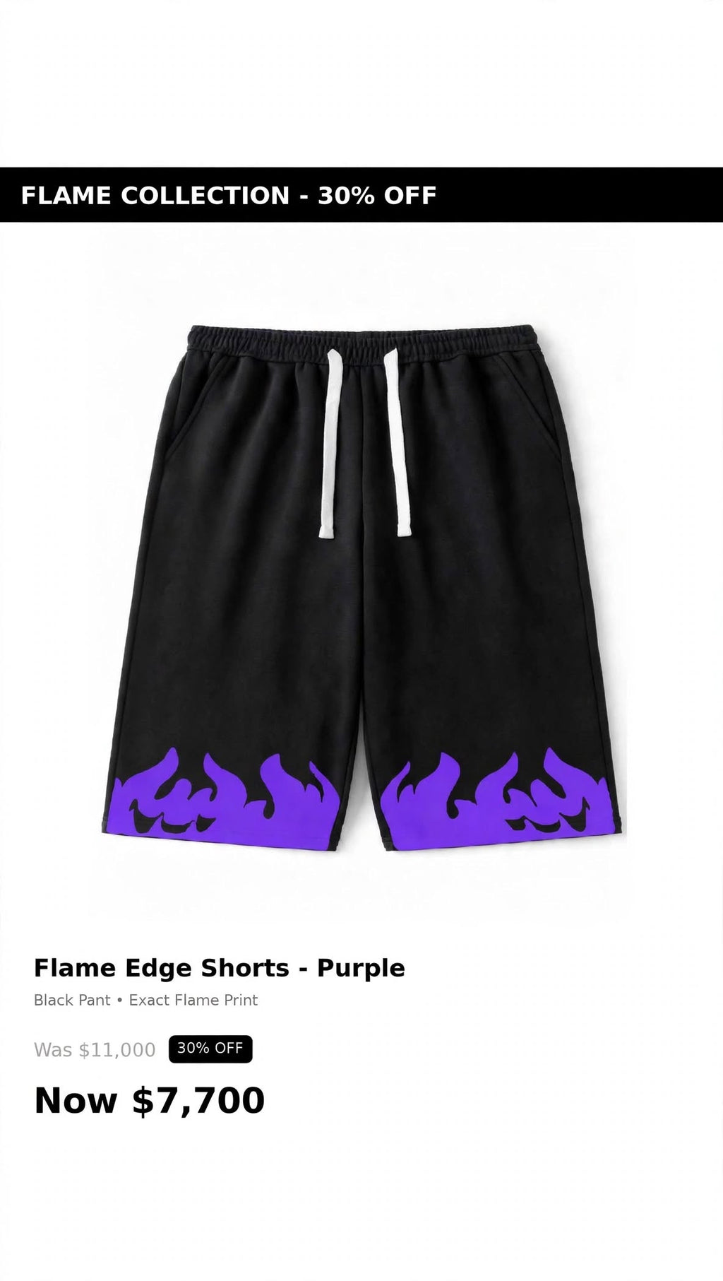 Tough flames design shorts