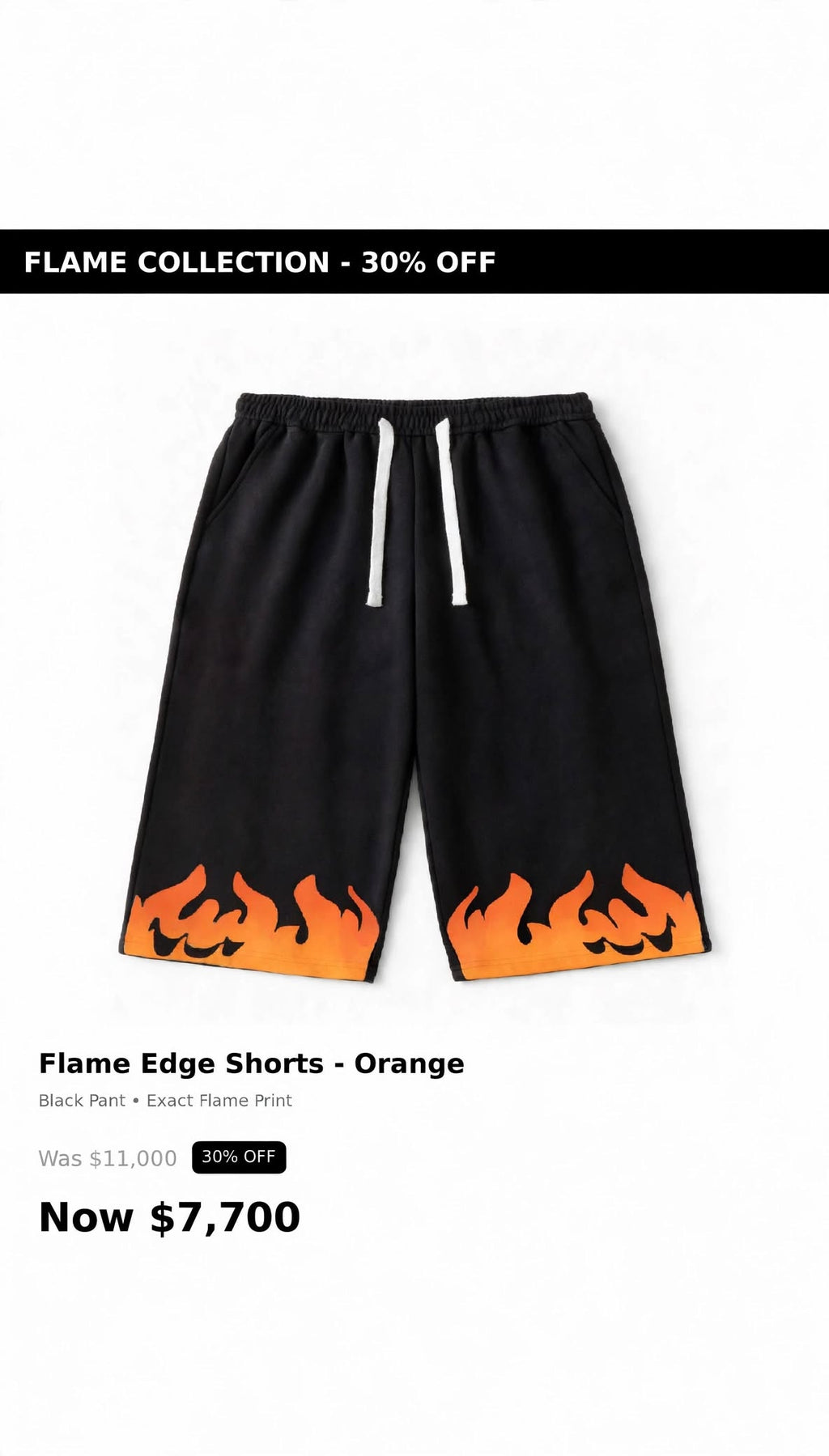 Tough flames design shorts