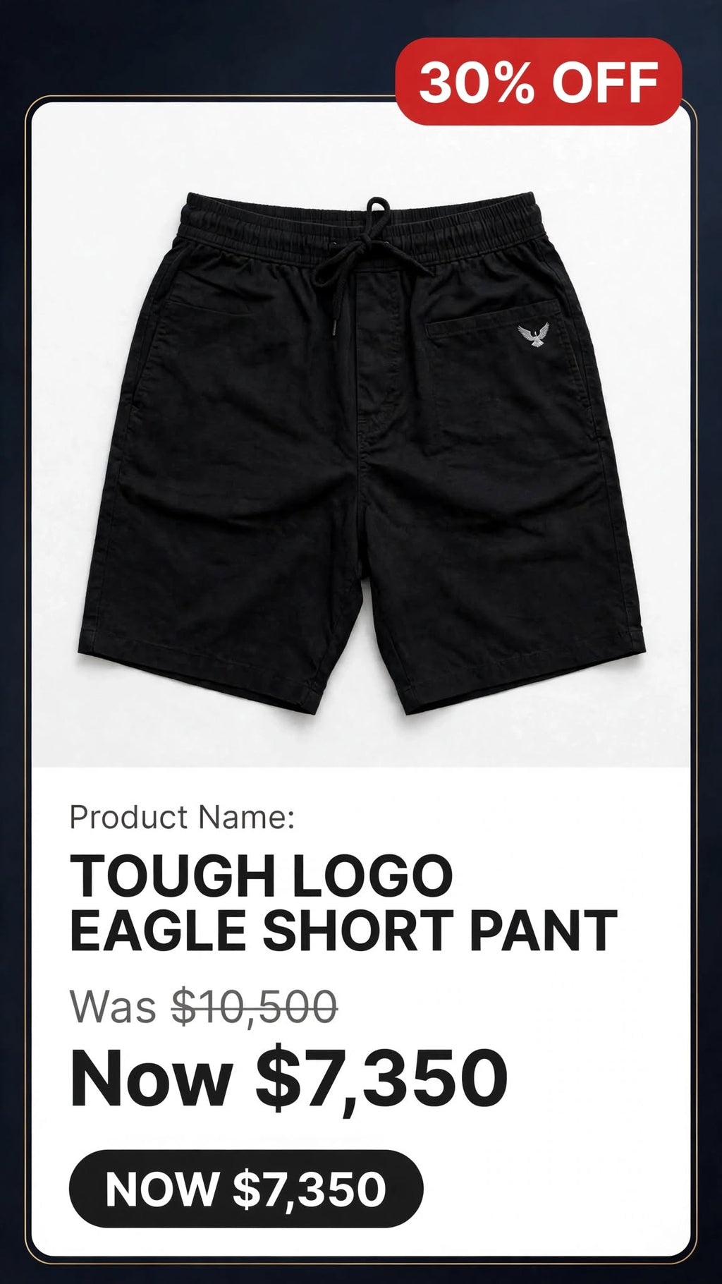 Mens eagle logo short pants