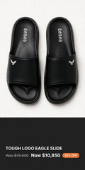 Mens Tough mini logo black slides/slipper