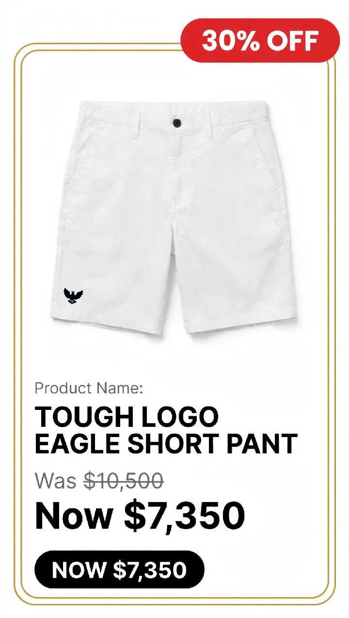 Mens eagle logo short chino pants (white)