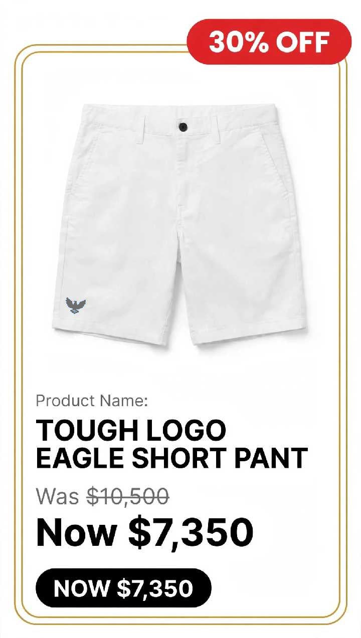 Mens eagle logo short chino pants (white)
