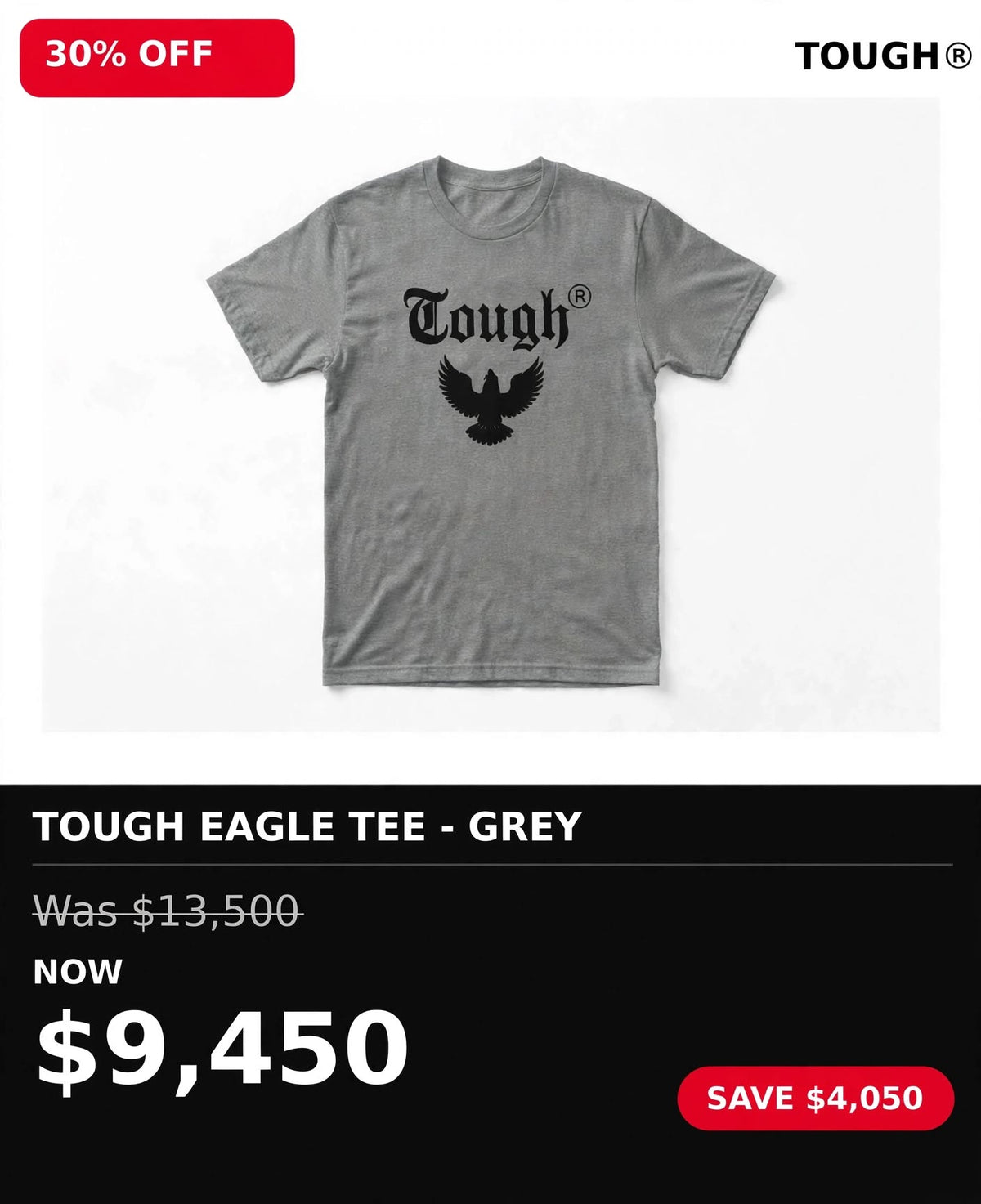 Tough black printed logo tshirt